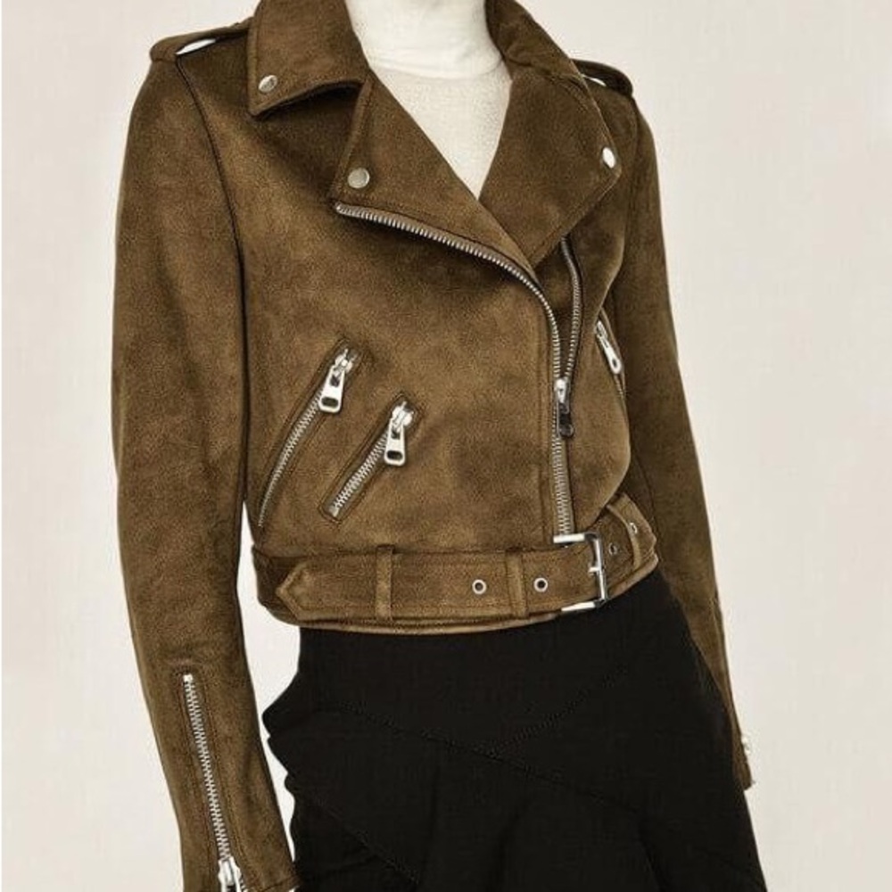 Zara Faux Suede Biker Jacket